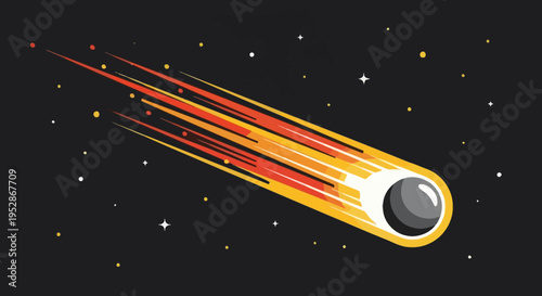 Space Rock Meteorite Burning Up Atmosphere.