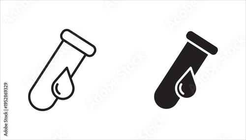 Hematologi baris ikon set. Sel darah, Piktogram untuk desain web, ilustrasi vektor pada latar belakang putih