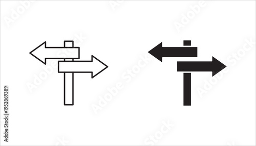 Navigation icon set,  simple vector illustration on white background. color editable