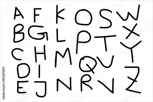 Alphabet letters in a handwritten style