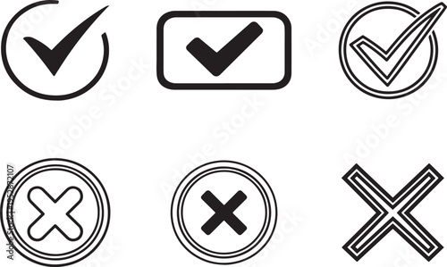 Stroke editable check marks for approval, denial, right wrong and validation feedback