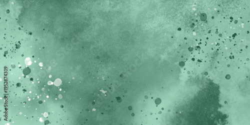 Dark green and light green cold shade background with texture. Contemporary art. Hand made art. Colorful texture. Background. Watercolor stains and spots .