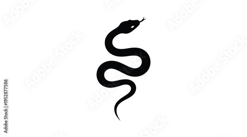 A black snake icon in a minimalist flat design style