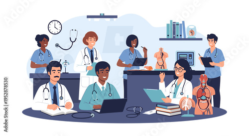 A minimalist illustration depicting a customer service professional wearing a headset. Perfect for illustrating support, communication, and business s