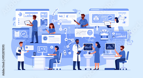 A calm and professional doctor stands ready to assist. Ideal for illustrating health services, medical websites, and promoting wellness initiatives wi