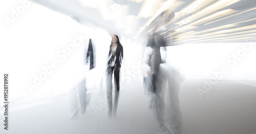 businessman in office blurred in motion