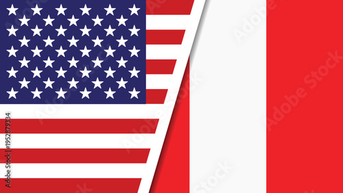 The flags of the United States and Canada overlap in a symbolic display of friendship and cooperation between the two nations.