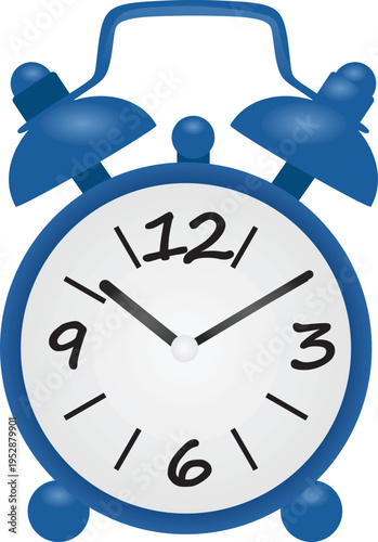 Blue alarm clock. vector illustration