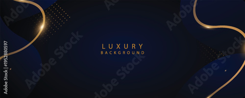 blue abstract background with luxury golden elements vector illustration