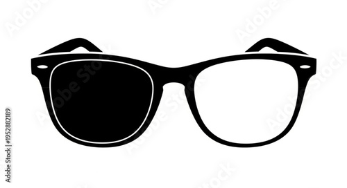 Black Plastic Eyeglasses Side View.