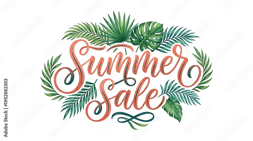 Obraz premium Minimalist Summer Sale Tropical Frame