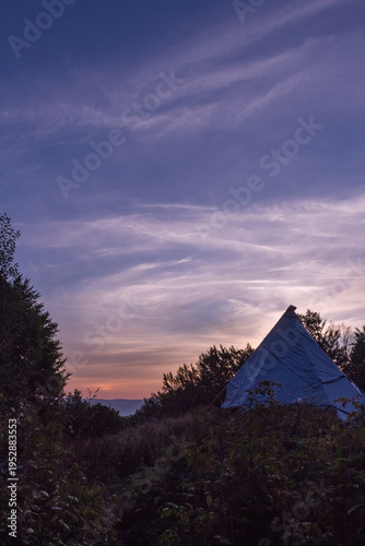  Pink and Raspberry Sky After Sunset in the Carpathians