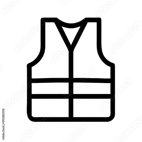 Safety vest line art icon isolated on white background protective clothing
