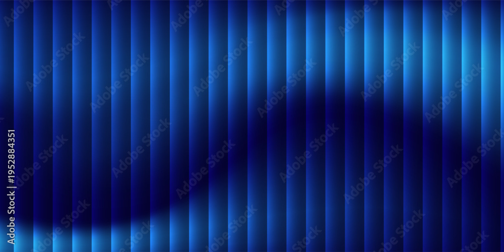 Obraz premium Premium blue wavy gradient and bright smooth fluted vertical lines. texture striped art