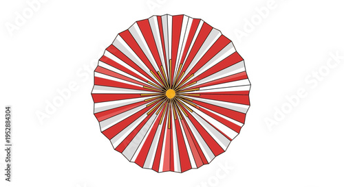 Vector red and white striped umbrella icon