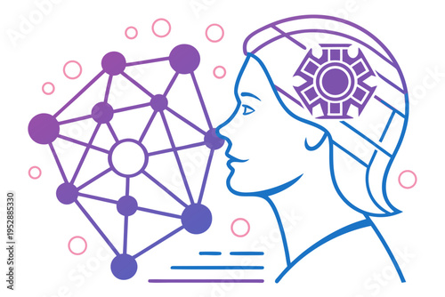 A woman with a neural network in her head