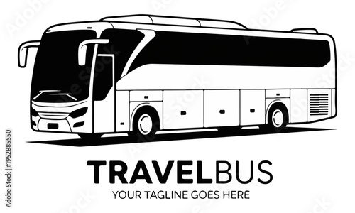 Tour Bus Vector Illustration for Transportation and Travel Logo