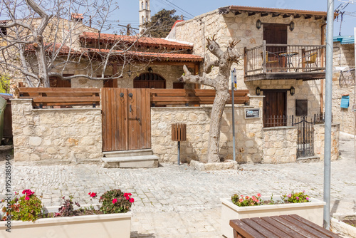 Traditional Stone Village Streets of Lofou, Cyprus