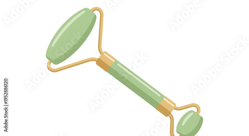 Green Jade Face Roller for Skincare and Beauty Treatments