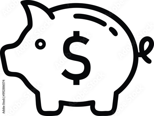 Piggy bank with dollar coin