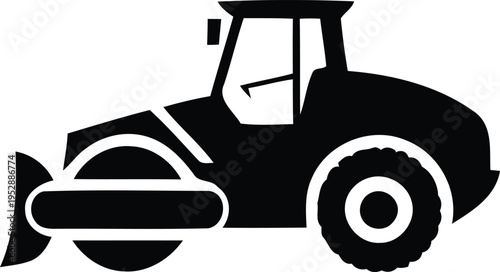 Tractor with front loader silhouette 
