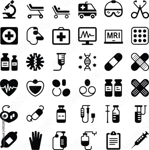 Healthcare and treatments silhouette icon.