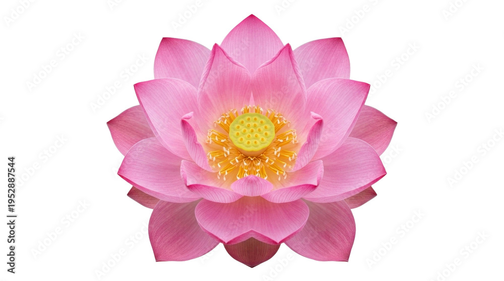 Obraz premium Pink lotus flower isolated on white background