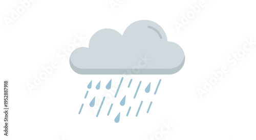 Gray Rain Cloud with Falling Water Droplets Icon