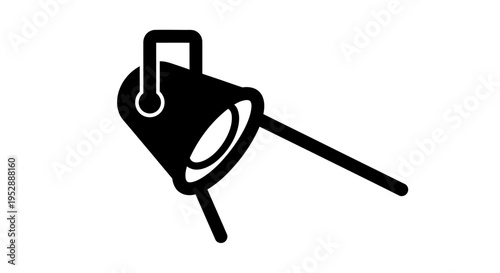Black spotlight icon with handle on top and stand