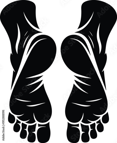 Two bare human soles facing up silhouette icon.