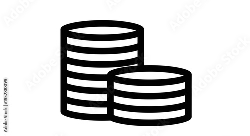 Two black and white stacked disk icons