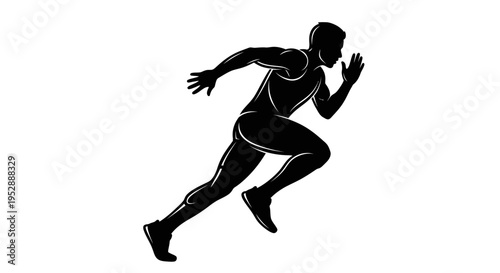 Black silhouette of a man running