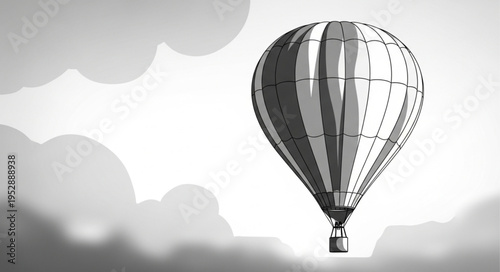 Hot air balloon flying high.