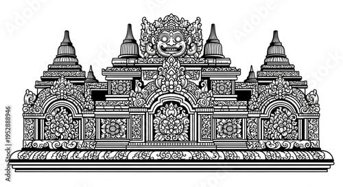 Hindu Temple Architecture Design.