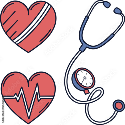 Heart rate and stethoscope