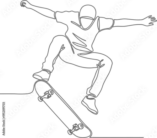 Skateboarder performing an impressive aerial trick with outstretched arms for balance