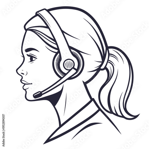 Woman wearing a headset