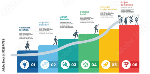 Infographic Business Growth Timeline Diagram