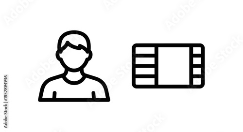 User icon and credit card icon with 'c' symbol, representing customer, payment, or membership concepts