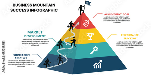 Infographic Business Success Mountain Diagram