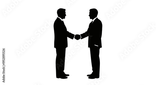 Two businessmen shaking hands in a formal agreement or partnership