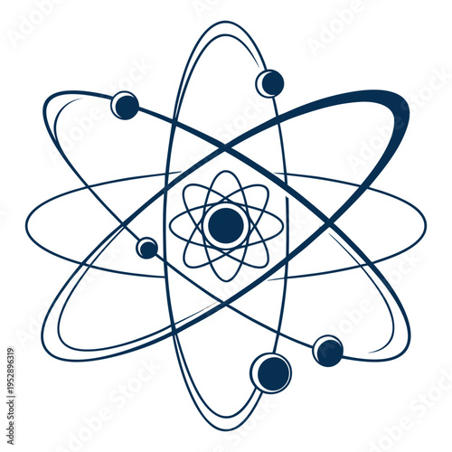 An atom with electrons orbiting the nucleus