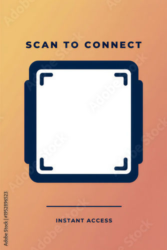 Scan to Connect Digital Interface with Instant Access on Warm Gradient Background