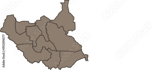 grey divided map of south sudan