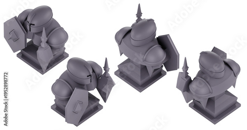 Wallpaper Mural Set of board game figure. 3d render illustration. Torontodigital.ca