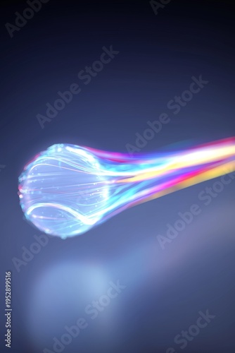 Tennis banner with dynamic colorful energetic light trails. Tennis ball wallpaper