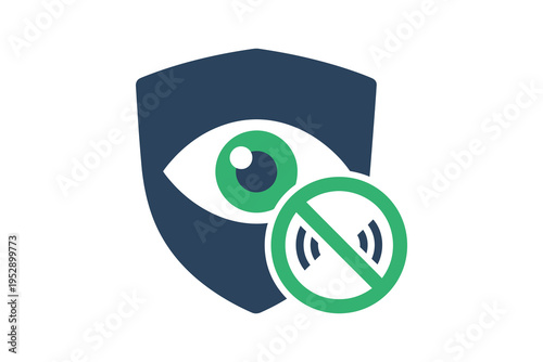 Privacy Protection Shield Vector Icon - Anti Surveillance And No Eavesdropping Symbol