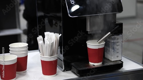Coffee machine for making cappuccino, coffee, or Americano.