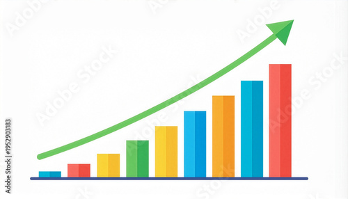 Free Download Financial Growth Chart with Upward Arrow Vector Illustration - GFXLoad
