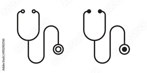 Stethoscope icon simple outline style. Editable stroke EPS 10